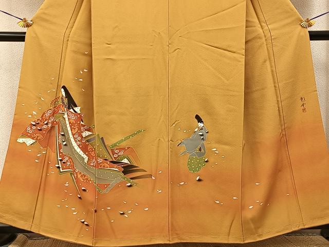 平和屋着物●染色作家　青木龍雲　色留袖　十二単　暈し染め　金彩　正絹　逸品　未使用　BAAY8275hj