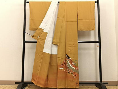 平和屋着物●染色作家　青木龍雲　色留袖　十二単　暈し染め　金彩　正絹　逸品　未使用　BAAY8275hj