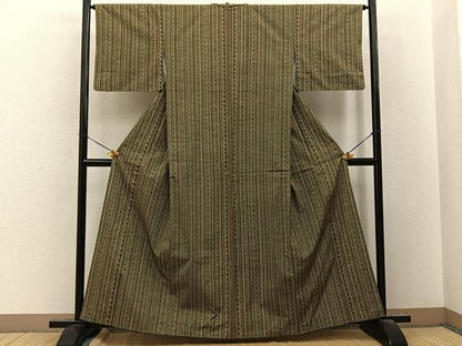 平和屋着物■上質な紬　吉祥間道　正絹　逸品　BAAY8282hj