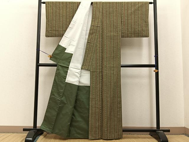 平和屋着物■上質な紬　吉祥間道　正絹　逸品　BAAY8282hj