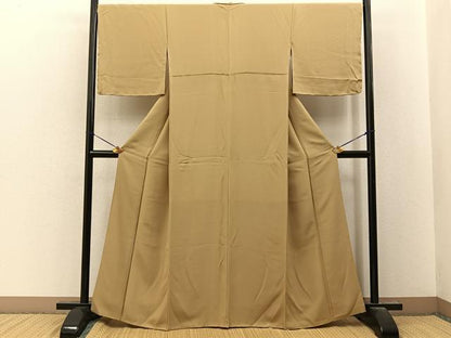 平和屋着物●上質な色無地　桑染色　正絹　逸品　未使用　BAAY8292hj
