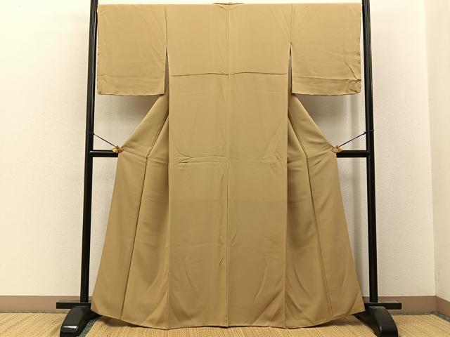 平和屋着物●上質な色無地　桑染色　正絹　逸品　未使用　BAAY8292hj