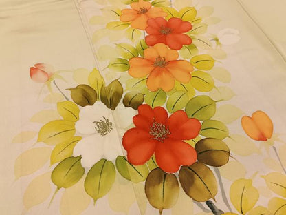 平和屋着物■訪問着　手描き　草花文　暈し染め　金彩　正絹　逸品　BAAY8304hj