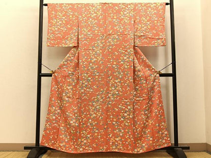 平和屋着物■上質な小紋　枝梅文　正絹　逸品　BAAY8305hj