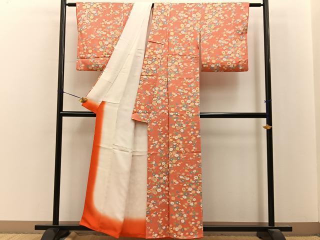 平和屋着物■上質な小紋　枝梅文　正絹　逸品　BAAY8305hj