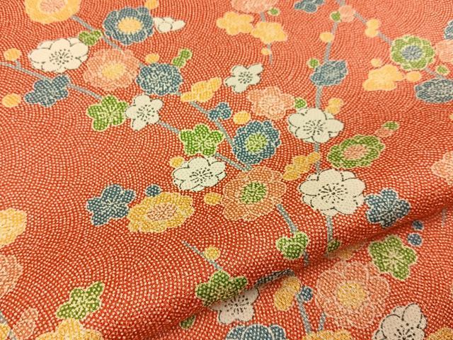 平和屋着物■上質な小紋　枝梅文　正絹　逸品　BAAY8305hj