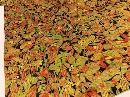 平和屋着物■上質な小紋　花鳥文　黒地　正絹　逸品　BAAY8306hj