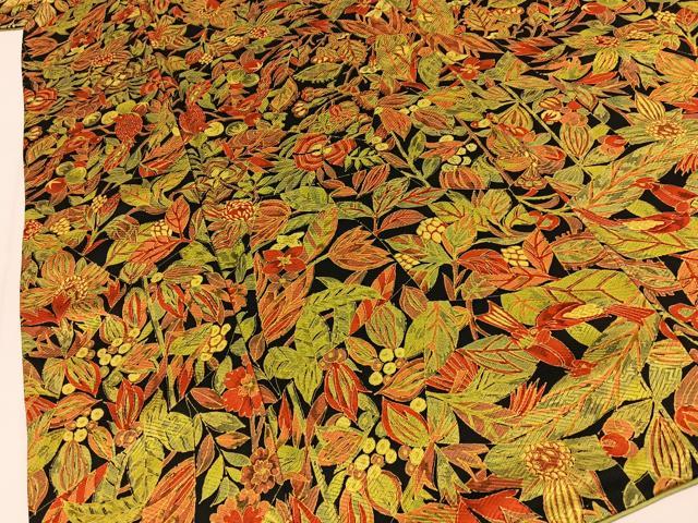 平和屋着物■上質な小紋　花鳥文　黒地　正絹　逸品　BAAY8306hj