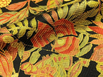 平和屋着物■上質な小紋　花鳥文　黒地　正絹　逸品　BAAY8306hj