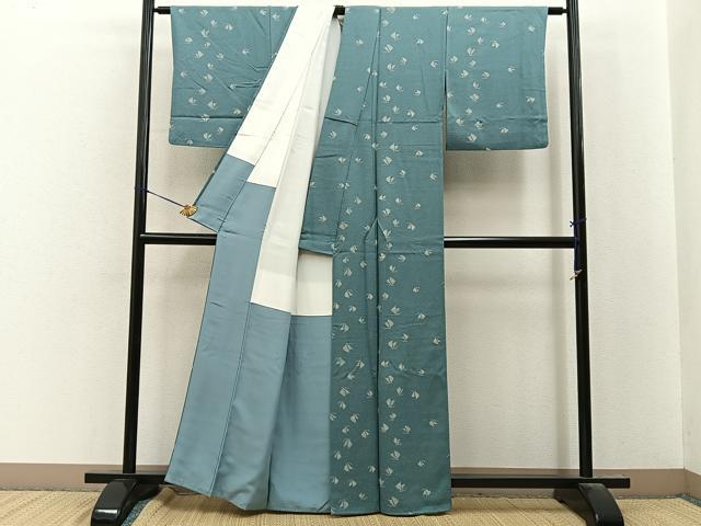 平和屋着物■上質な小紋　舞蝶文　正絹　逸品　BAAY8307hj