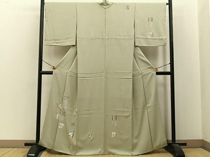 平和屋着物●訪問着　色紙吉祥花文　金彩　正絹　逸品　BAAY8311hj