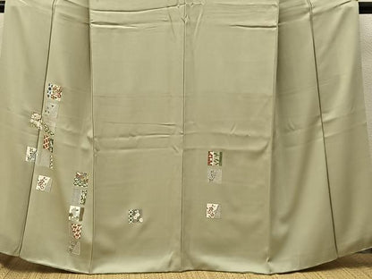 平和屋着物●訪問着　色紙吉祥花文　金彩　正絹　逸品　BAAY8311hj