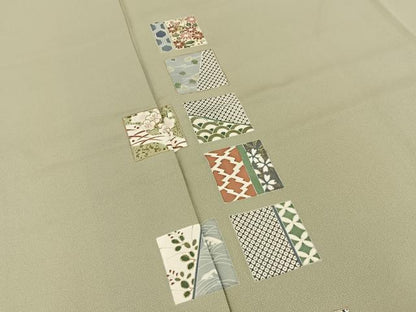 平和屋着物●訪問着　色紙吉祥花文　金彩　正絹　逸品　BAAY8311hj