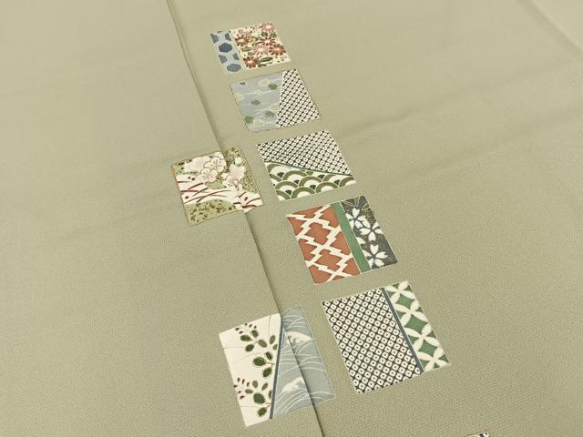 平和屋着物●訪問着　色紙吉祥花文　金彩　正絹　逸品　BAAY8311hj