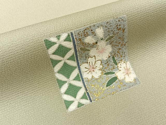 平和屋着物●訪問着　色紙吉祥花文　金彩　正絹　逸品　BAAY8311hj