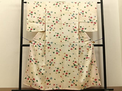 平和屋着物■上質な小紋　舞花文　正絹　逸品　BAAY8314hj