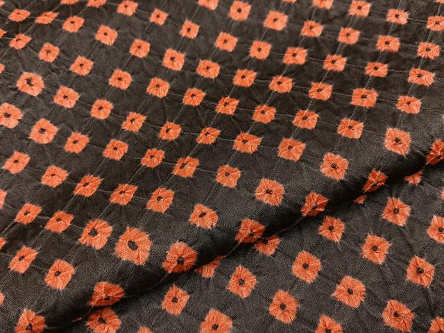 平和屋着物■上質な小紋　総絞り　菱文様　正絹　逸品　BAAY8317hj