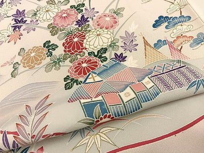 平和屋着物■訪問着　御所解文　金彩　正絹　逸品　BAAY8322hj