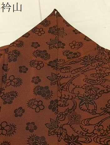 平和屋着物●訪問着　型染め　流水花文　鬼しぼ縮緬　正絹　逸品　BAAY8333hj