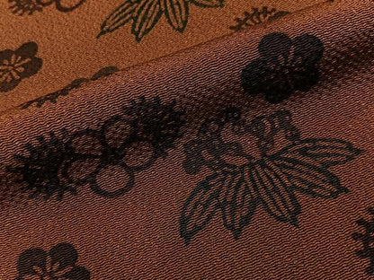 平和屋着物●訪問着　型染め　流水花文　鬼しぼ縮緬　正絹　逸品　BAAY8333hj