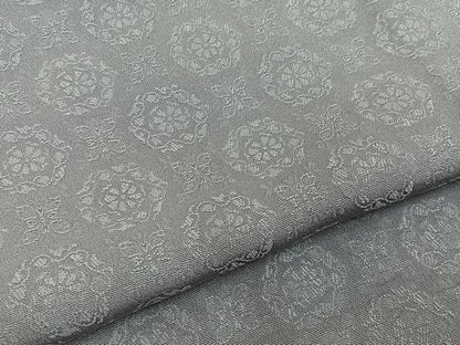 平和屋着物●上質な色無地　花地紋　鼠色　正絹　逸品　BAAY8338hj