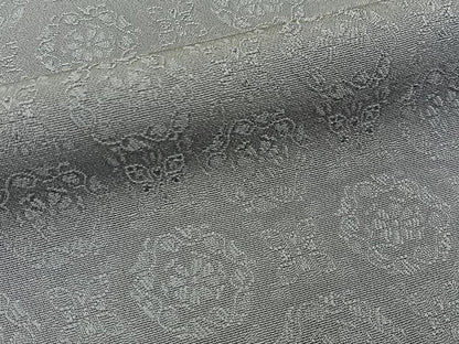 平和屋着物●上質な色無地　花地紋　鼠色　正絹　逸品　BAAY8338hj