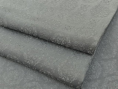 平和屋着物●上質な色無地　花地紋　鼠色　正絹　逸品　BAAY8338hj