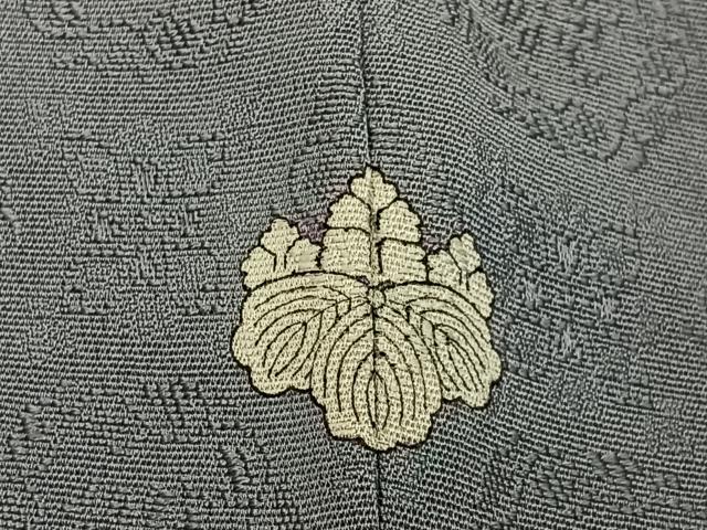 平和屋着物●上質な色無地　花地紋　鼠色　正絹　逸品　BAAY8338hj