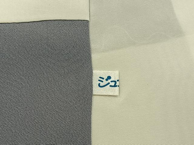 平和屋着物●上質な色無地　花地紋　鼠色　正絹　逸品　BAAY8338hj