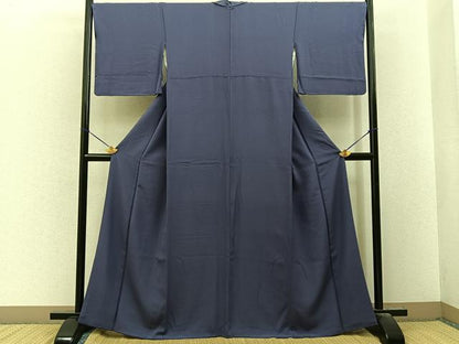 平和屋着物●上質な色無地　紫苑色　正絹　逸品　BAAY8340hj
