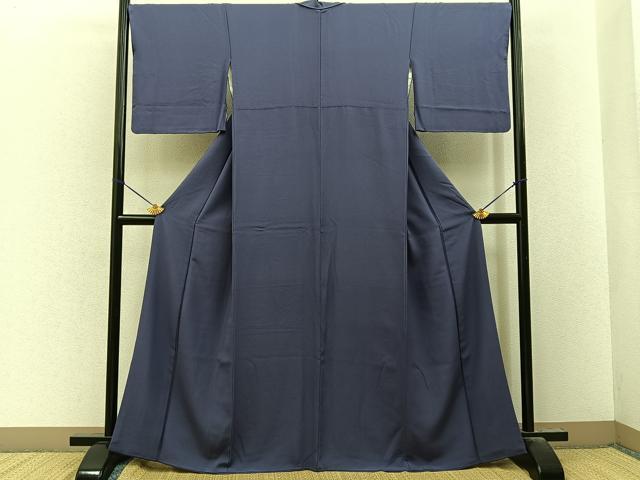平和屋着物●上質な色無地　紫苑色　正絹　逸品　BAAY8340hj