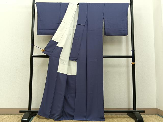 平和屋着物●上質な色無地　紫苑色　正絹　逸品　BAAY8340hj