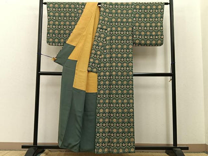 平和屋着物■上質な小紋　型染め　宝相華　正絹　逸品　BAAY8349hj