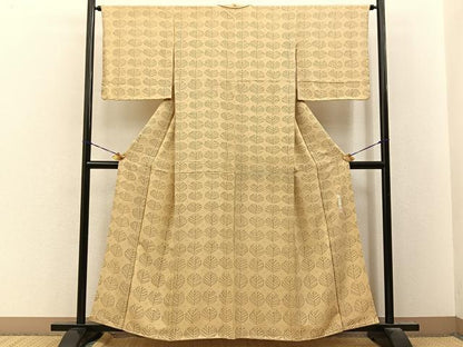 平和屋着物●二代目　川村久太郎　小紋　若松葉　正絹　逸品　未使用　BAAY8350hj