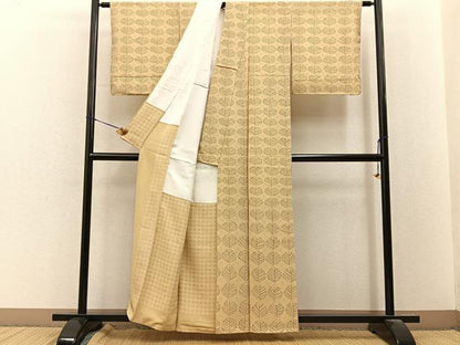 平和屋着物●二代目　川村久太郎　小紋　若松葉　正絹　逸品　未使用　BAAY8350hj