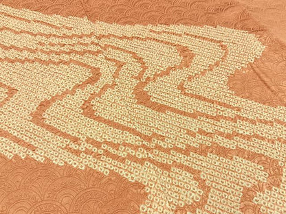 平和屋着物■訪問着　総絞り　流水文　正絹　逸品　BAAY8351hj