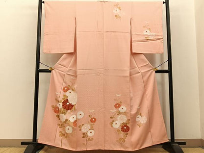 平和屋着物■訪問着　刺繍　菊　正絹　逸品　BAAY8372hj