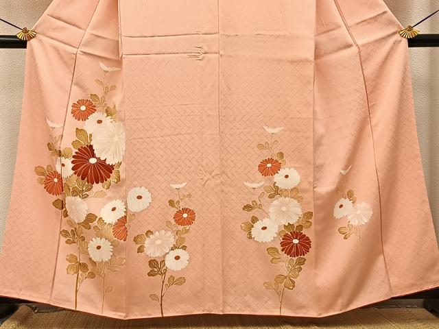 平和屋着物■訪問着　刺繍　菊　正絹　逸品　BAAY8372hj