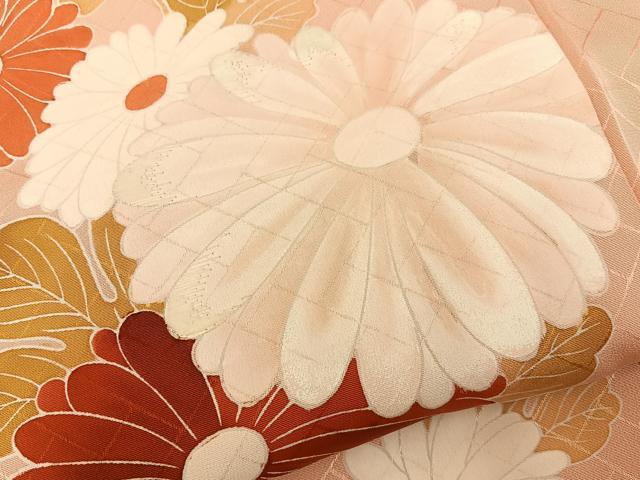 平和屋着物■訪問着　刺繍　菊　正絹　逸品　BAAY8372hj