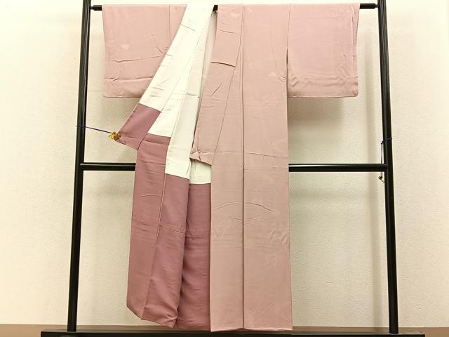 平和屋着物■上質な色無地　流水花地紋　ときがら茶色　正絹　逸品　BAAY8376hj