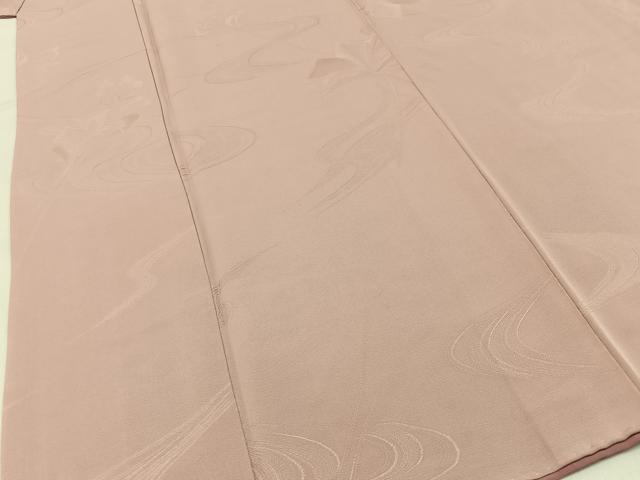 平和屋着物■上質な色無地　流水花地紋　ときがら茶色　正絹　逸品　BAAY8376hj