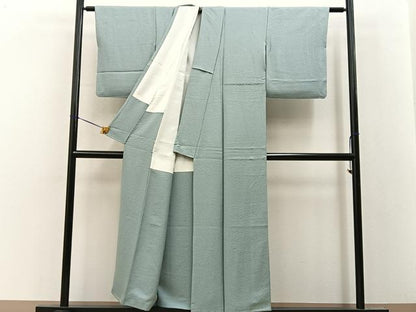 平和屋着物■上質な色無地　柳鼠色　正絹　逸品　BAAY8377hj