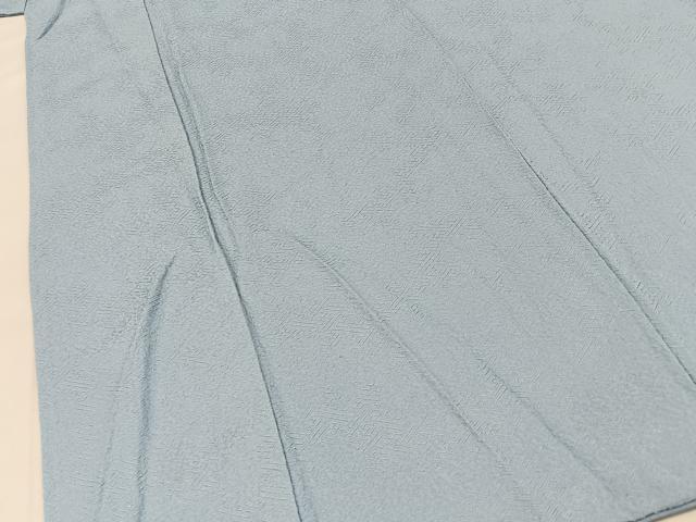 平和屋着物●上質な色無地　作家物　京草木染　紗綾形地紋　水色　正絹　逸品　BAAY8380hj