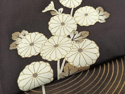 平和屋着物■訪問着　流水菊文　金彩　正絹　逸品　BAAY8381hj
