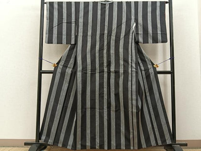 平和屋着物■上質な紬　間道　正絹　逸品　BAAY8382hj