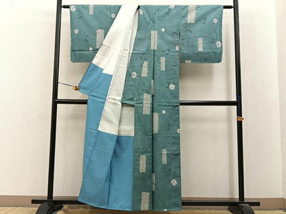 平和屋着物■上質な紬　杢目絞り　舞蝶文　正絹　逸品　未使用　BAAY8388hj