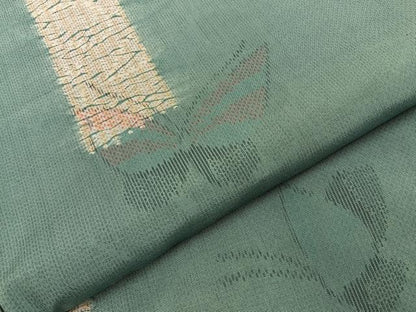 平和屋着物■上質な紬　杢目絞り　舞蝶文　正絹　逸品　未使用　BAAY8388hj