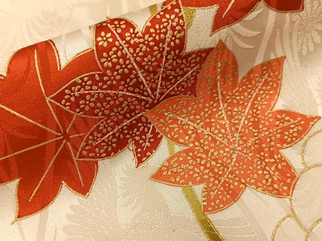 平和屋着物■豪華振袖　駒刺繍　雪芝菊文　金彩　正絹　逸品　BAAY8390hj