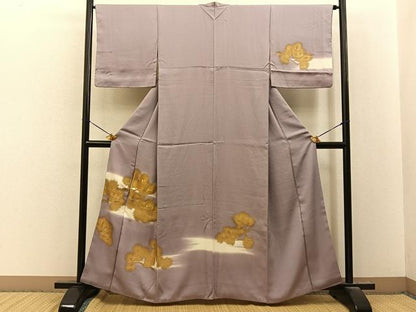 平和屋着物■訪問着　刺繍　松　金彩　正絹　逸品　BAAY8392hj