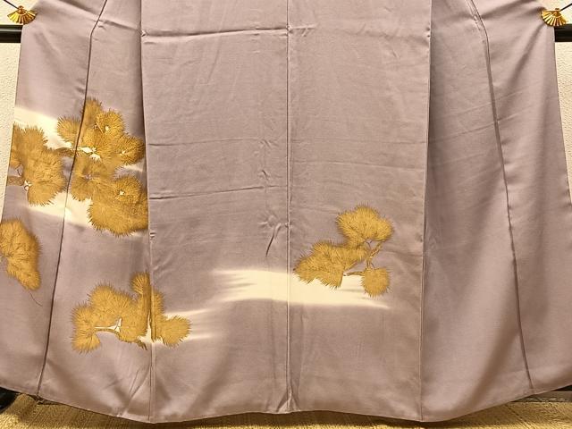 平和屋着物■訪問着　刺繍　松　金彩　正絹　逸品　BAAY8392hj